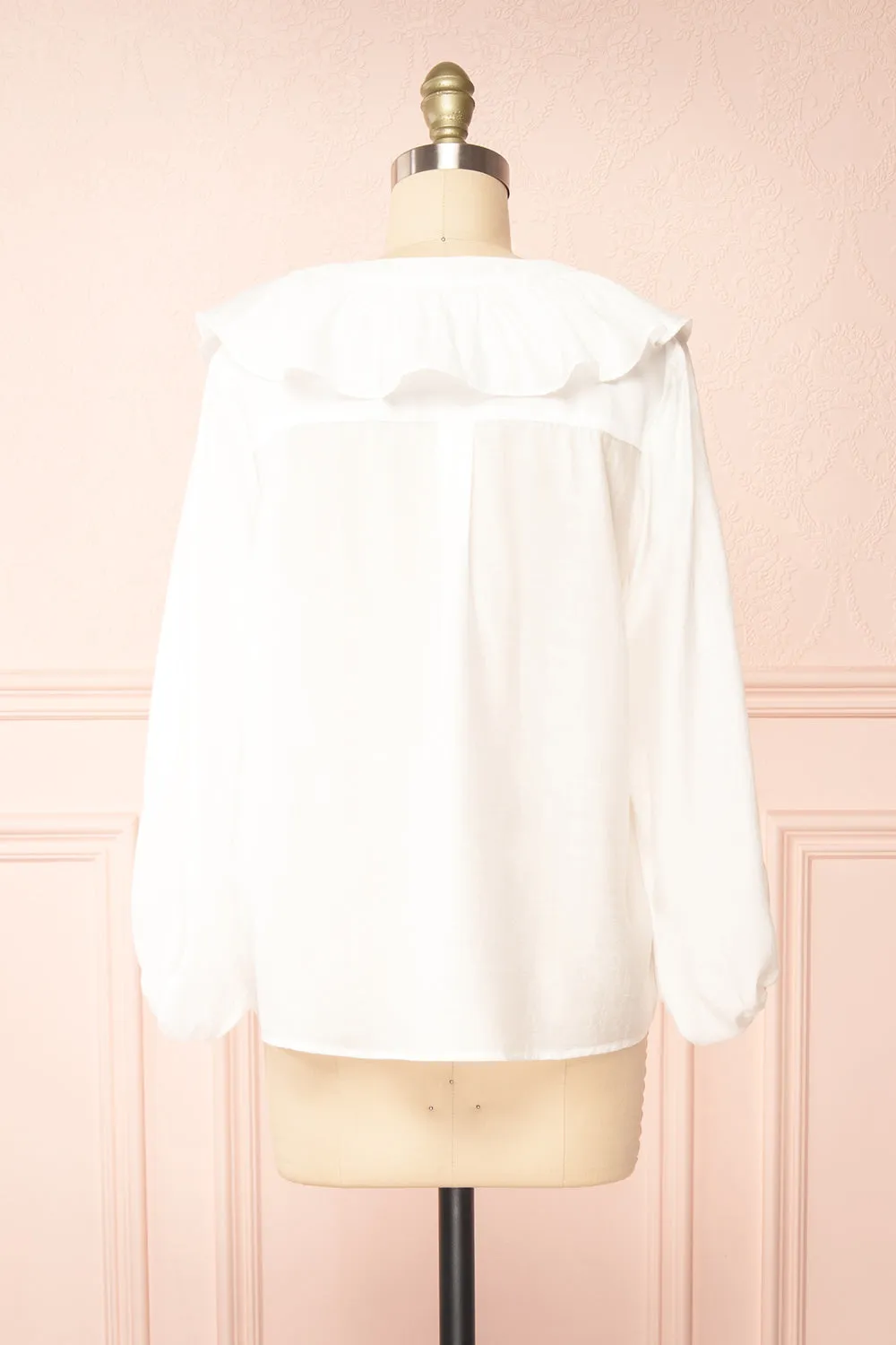 Felicie White | Long Sleeve Blouse w/ Ruffle Collar sold by Boutique 1861 product image thumbnail 5