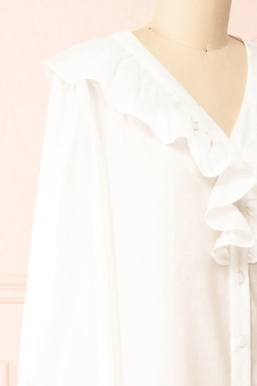 Felicie White | Long Sleeve Blouse w/ Ruffle Collar sold by Boutique 1861 product image thumbnail 4