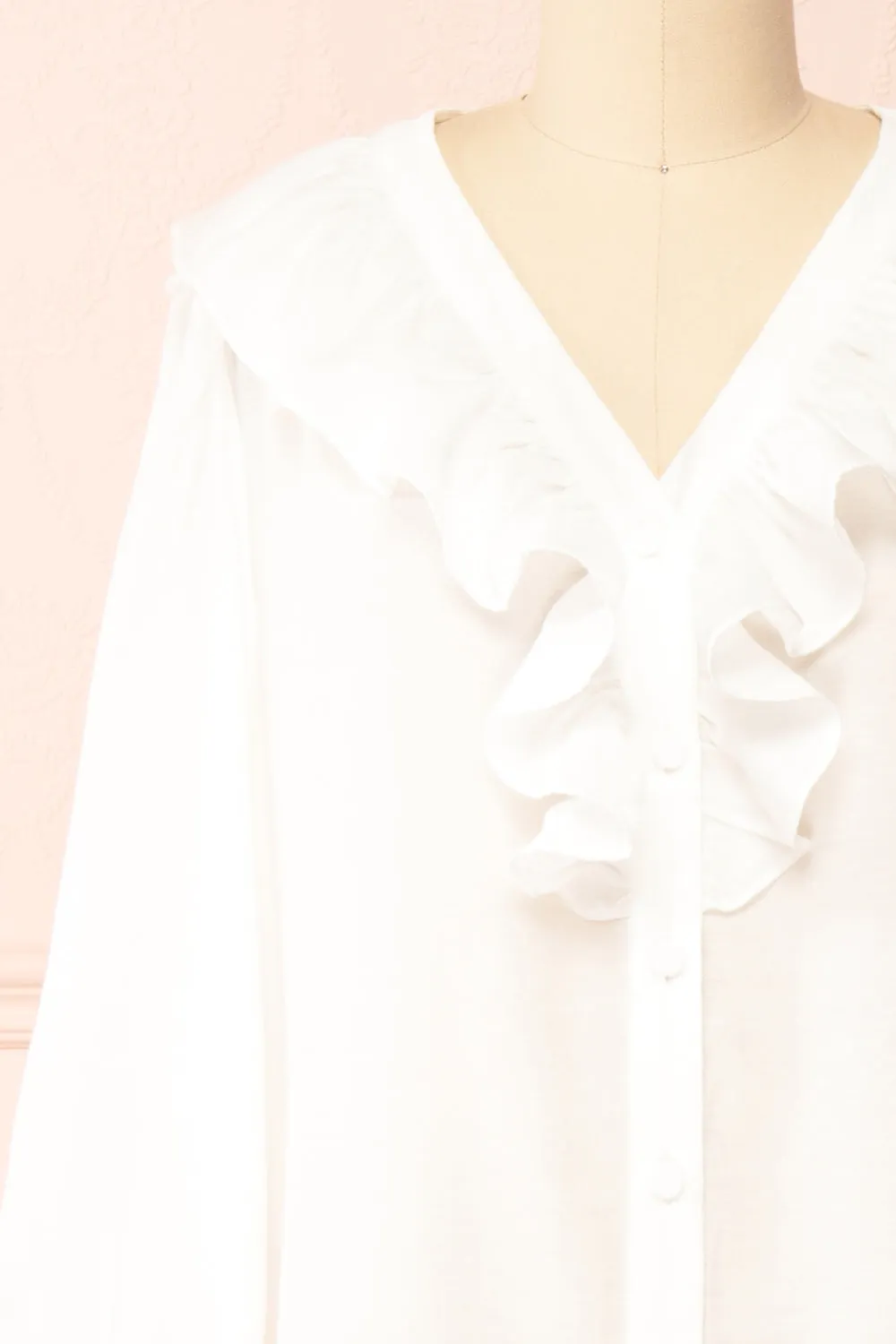 Felicie White | Long Sleeve Blouse w/ Ruffle Collar sold by Boutique 1861 product image thumbnail 2