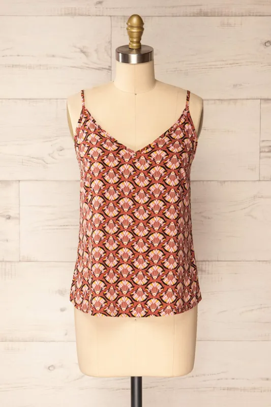 Creteil | Patterned Cami Top w/ Thin Straps sold by Boutique 1861