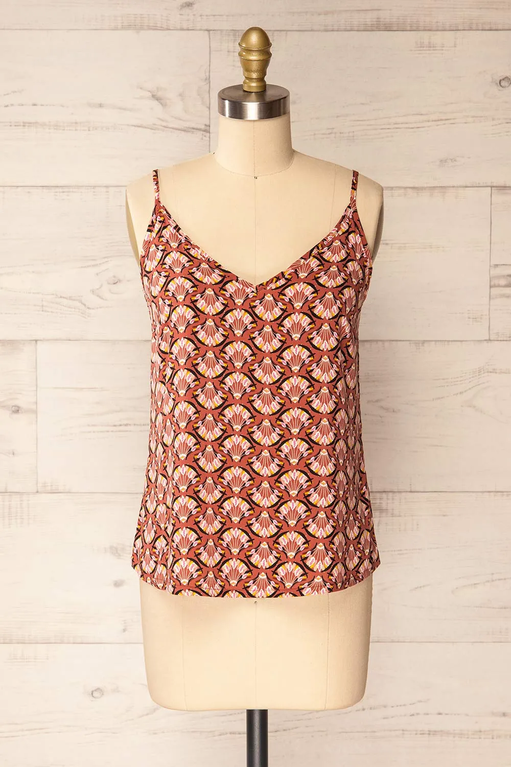 Creteil | Patterned Cami Top w/ Thin Straps sold by Boutique 1861