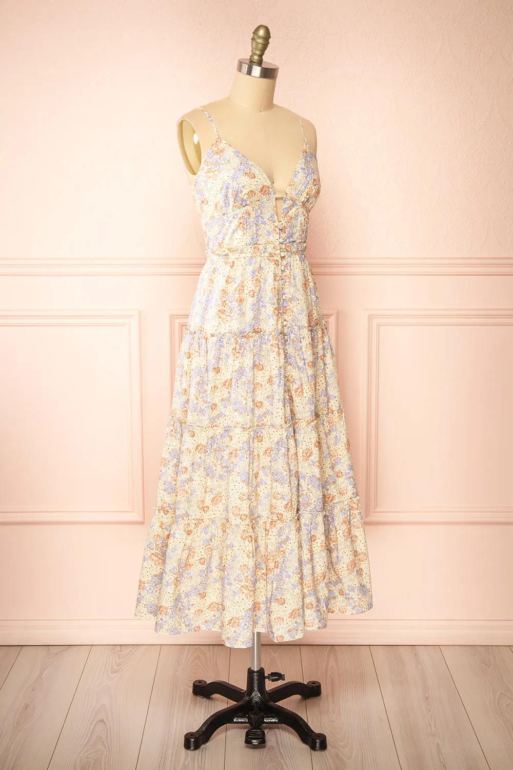 Jariana | Midi Floral Dress w/ Plunging Neckline sold by Boutique 1861 product image thumbnail 4