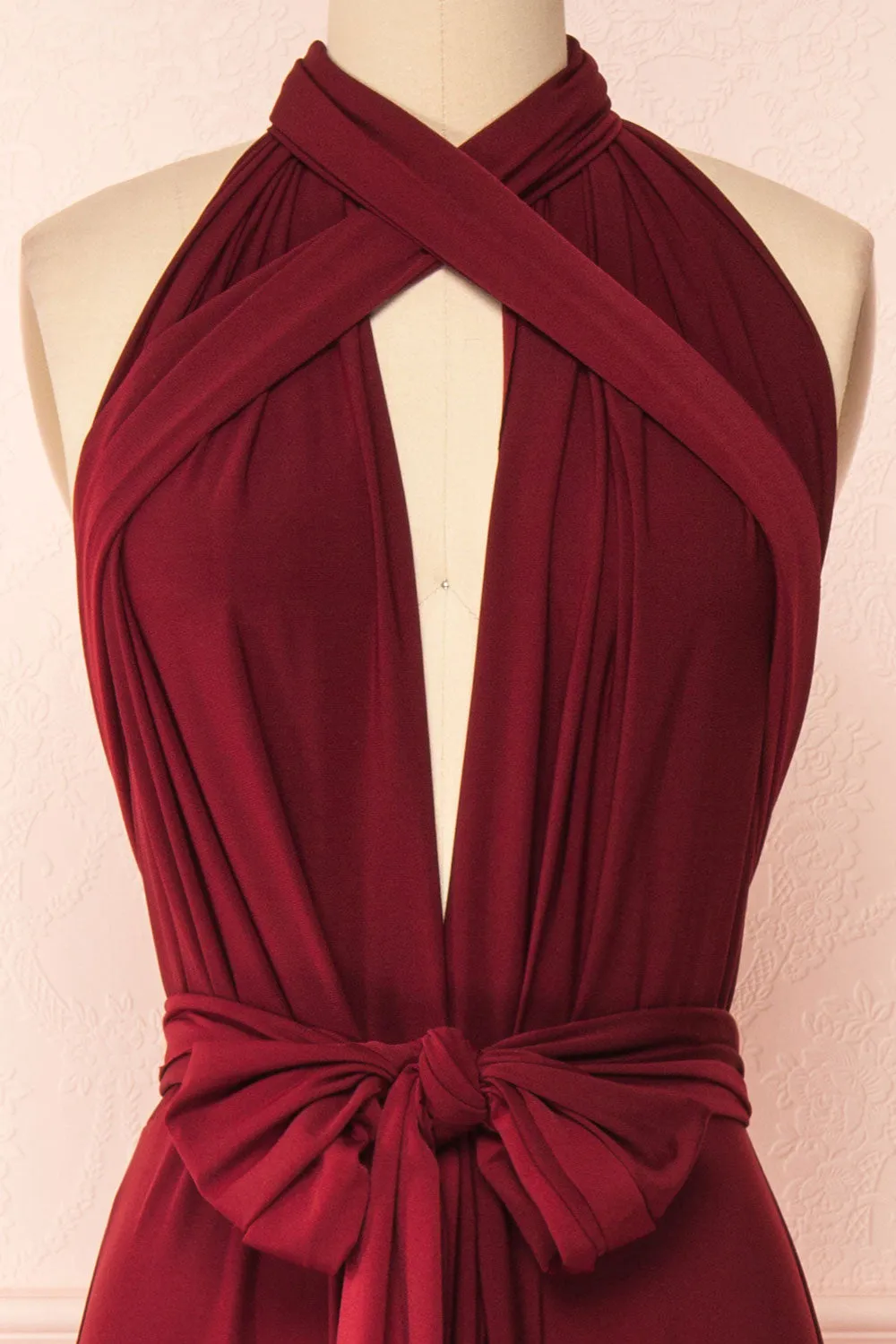 Violaine Burgundy | Convertible Maxi Dress sold by Boutique 1861 product image thumbnail 4