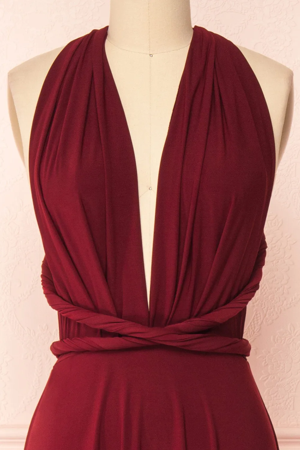 Violaine Burgundy | Convertible Maxi Dress sold by Boutique 1861 product image thumbnail 3