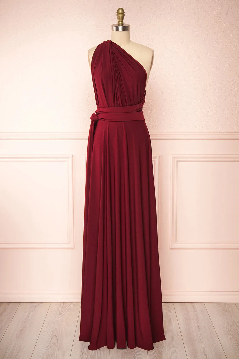 Violaine Burgundy | Convertible Maxi Dress sold by Boutique 1861