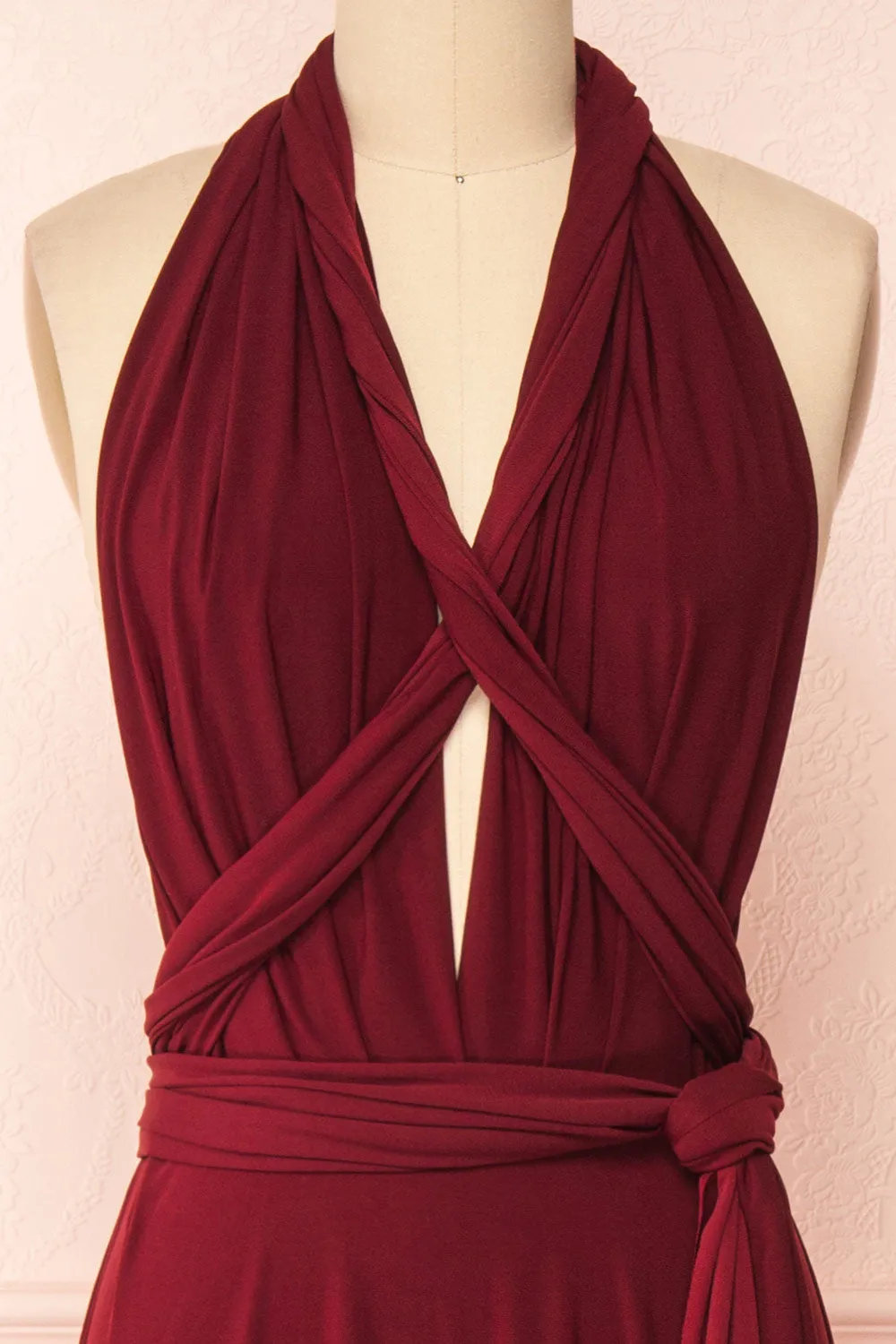 Violaine Burgundy | Convertible Maxi Dress sold by Boutique 1861 product image thumbnail 5