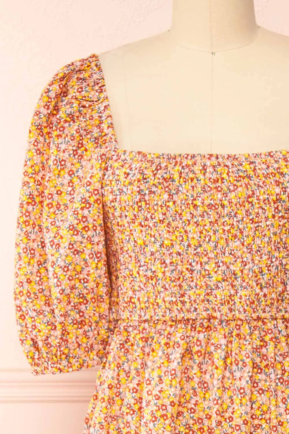 Candique | Floral Midi Dress w/ Puff Sleeves sold by Boutique 1861 product image thumbnail 2