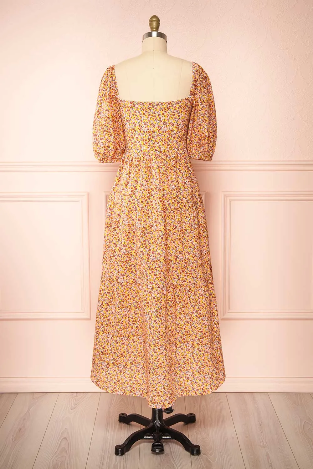 Candique | Floral Midi Dress w/ Puff Sleeves sold by Boutique 1861 product image thumbnail 5