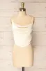 Beziers Ivory | Cowl Neck Cropped Satin Top sold by Boutique 1861