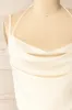 Beziers Ivory | Cowl Neck Cropped Satin Top sold by Boutique 1861