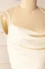 Beziers Ivory | Cowl Neck Cropped Satin Top sold by Boutique 1861