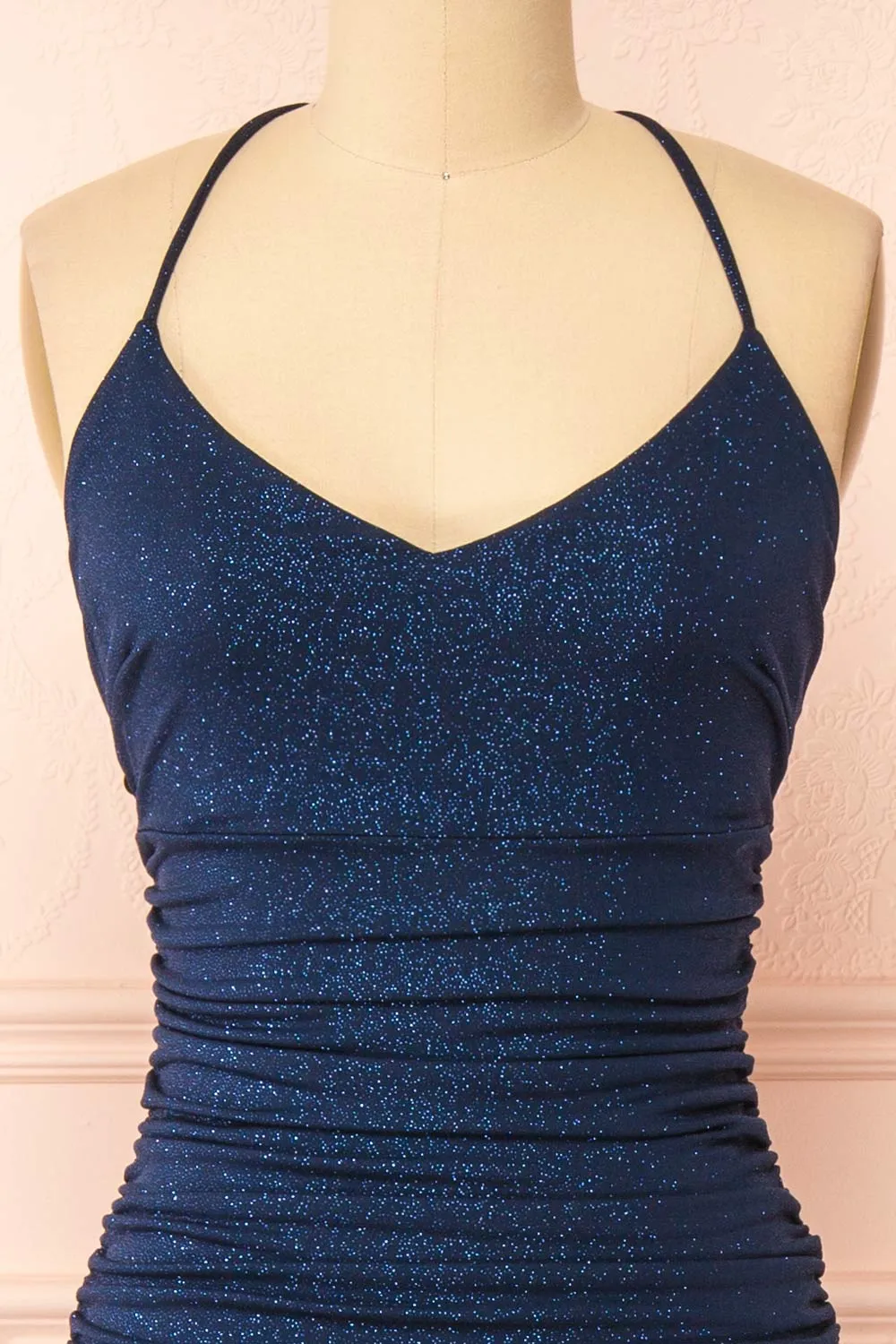 Samira Navy | Sparkly Mermaid Maxi Dress with Slit sold by Boutique 1861 product image thumbnail 4