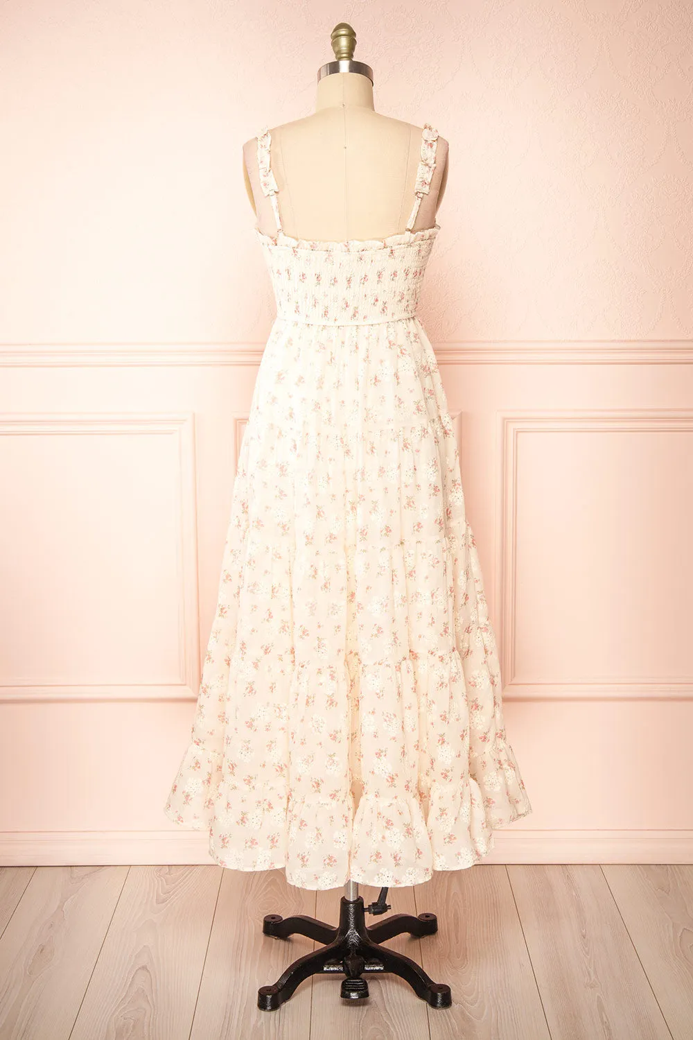 Niamh | Floral Tiered Midi Dress w/ Openwork sold by Boutique 1861 product image thumbnail 5