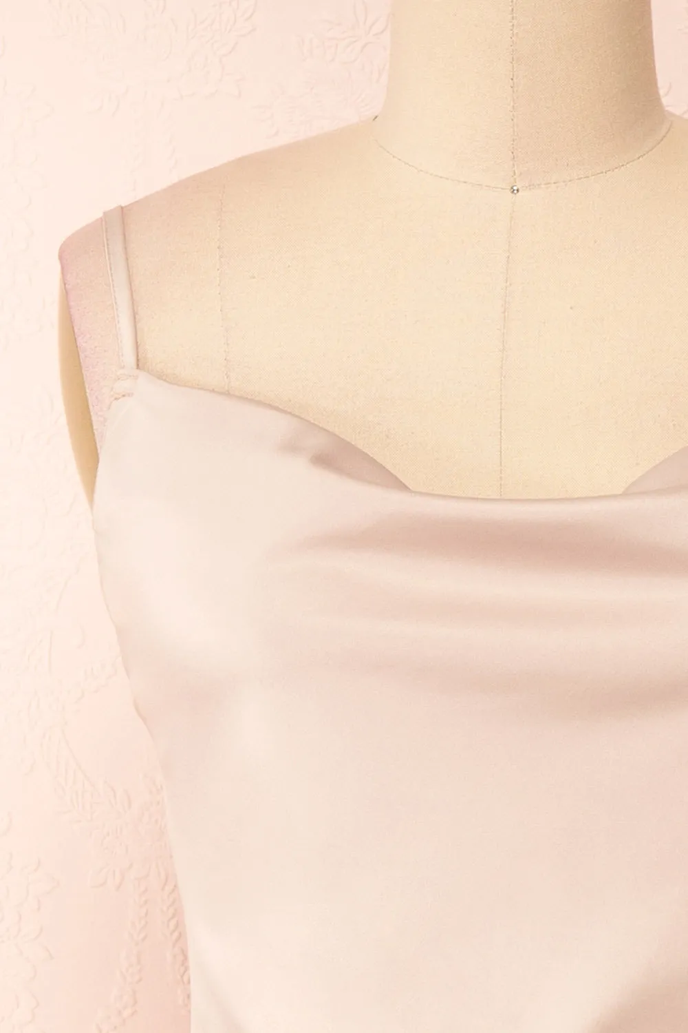 Chloe Champagne | Cowl Neck Satin Slip Dress sold by Boutique 1861 product image thumbnail 2