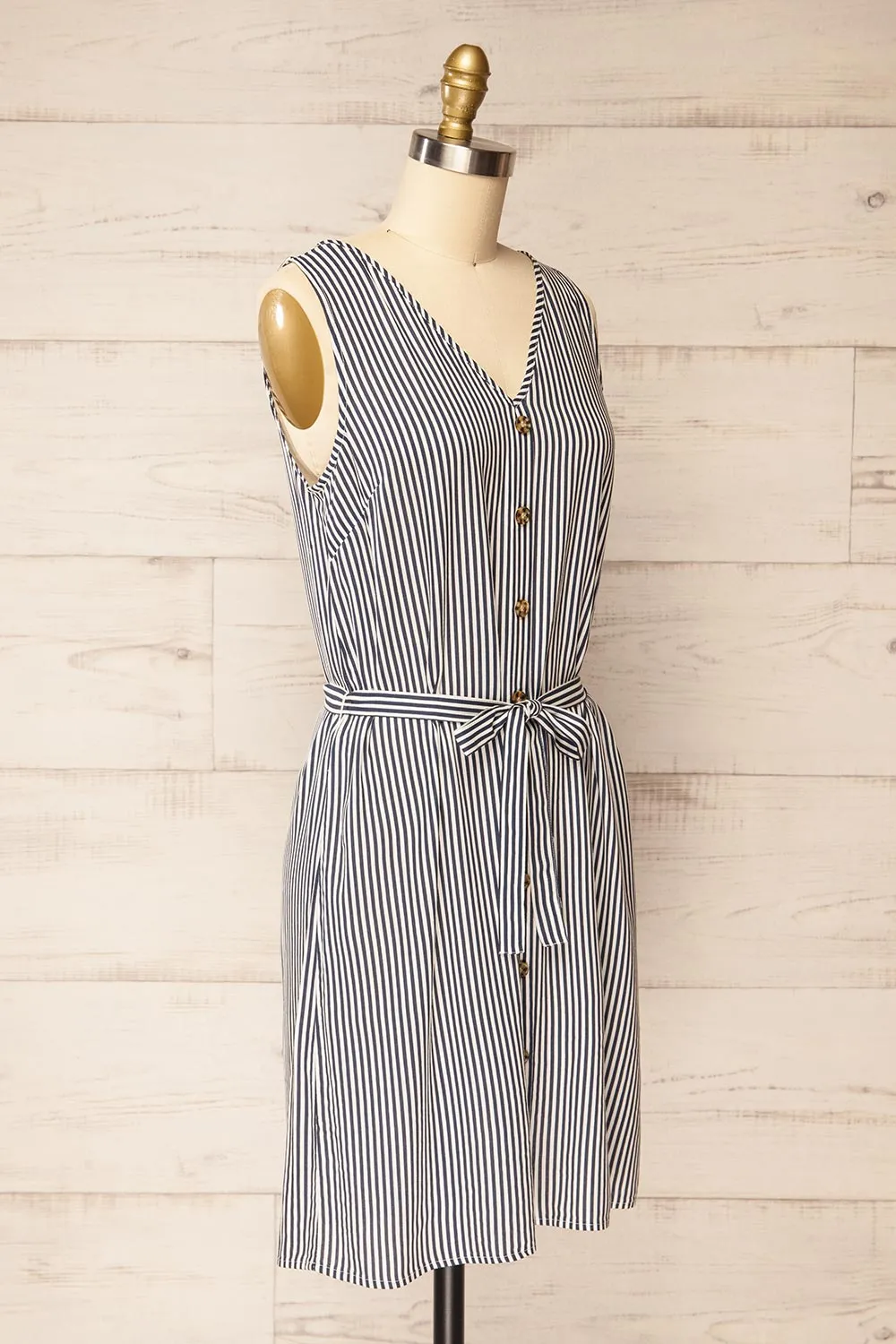 Yanika | Striped Short Dress with Belt sold by Boutique 1861 product image thumbnail 4