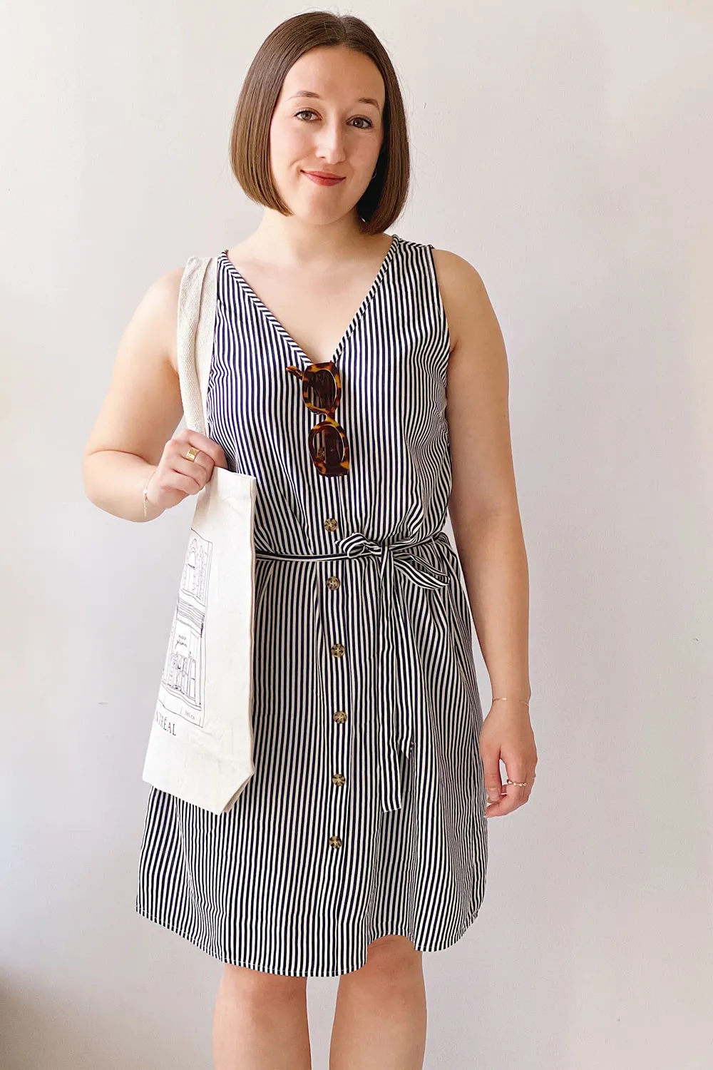 Yanika | Striped Short Dress with Belt sold by Boutique 1861 product image thumbnail 2