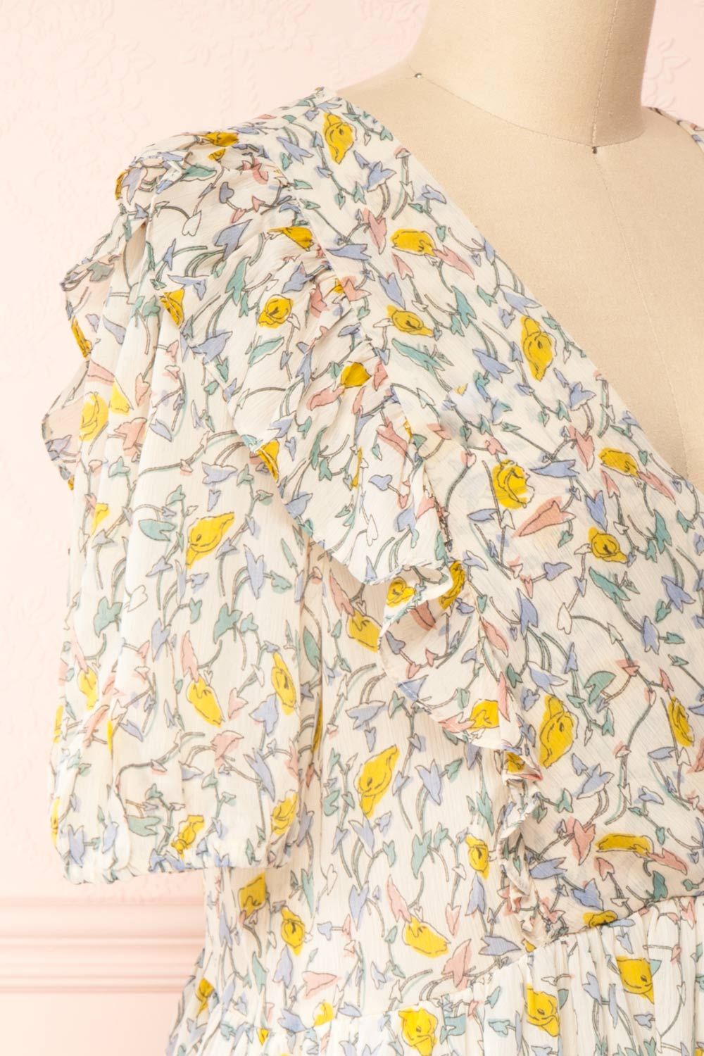 Tabako | Floral V-Neck Dress with Frills sold by Boutique 1861 product image thumbnail 5