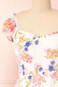 Leda | Midi Floral Dress w/ Ruffle Straps sold by Boutique 1861