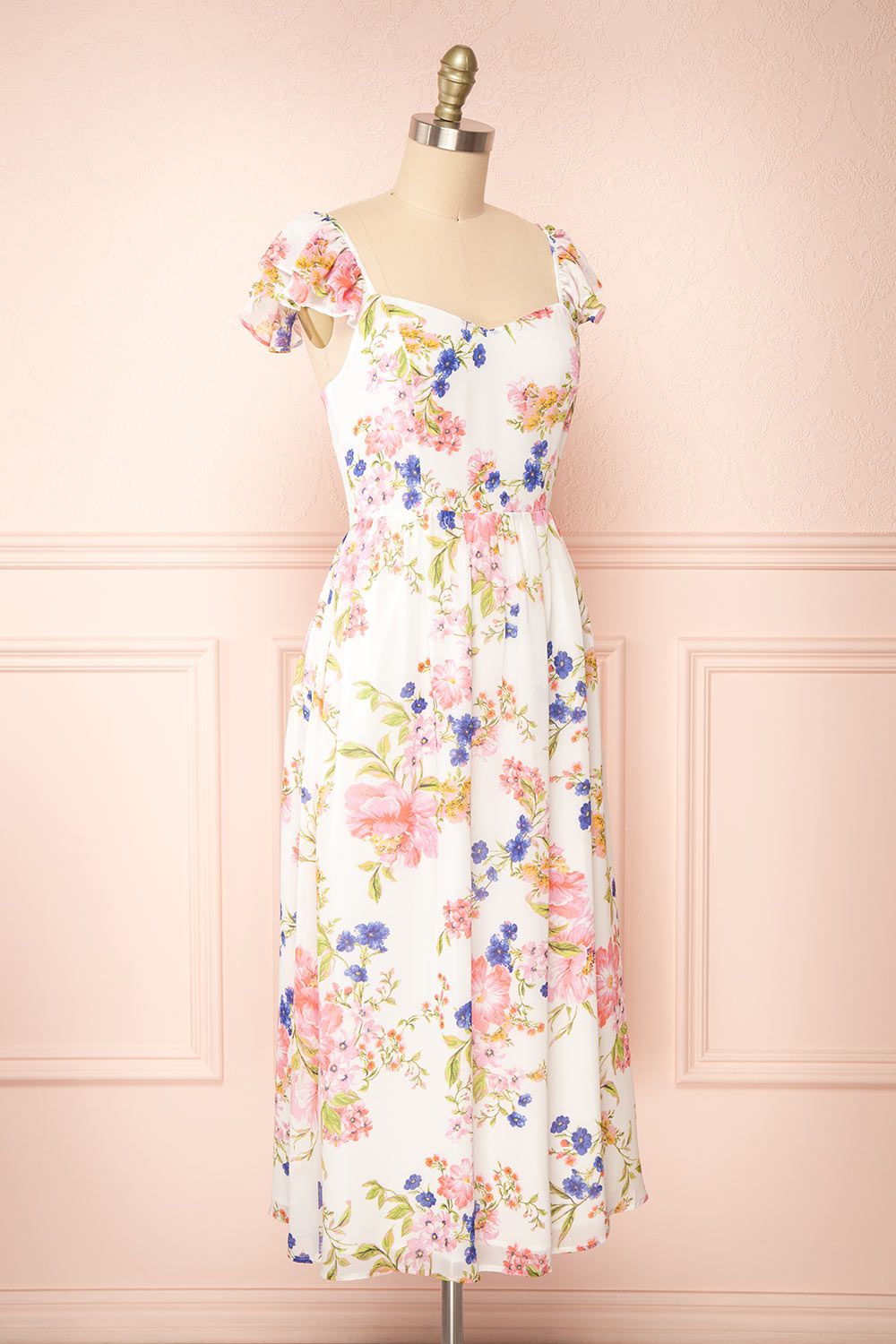 Leda | Midi Floral Dress w/ Ruffle Straps sold by Boutique 1861 product image thumbnail 3