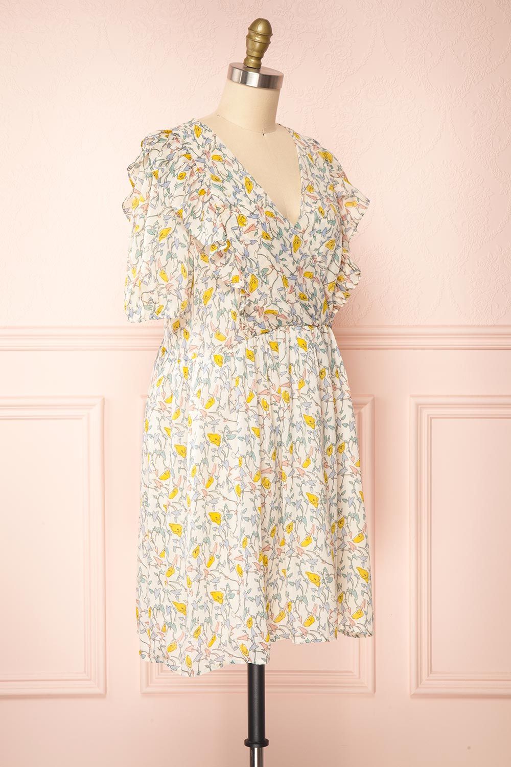 Tabako | Floral V-Neck Dress with Frills sold by Boutique 1861 product image thumbnail 4