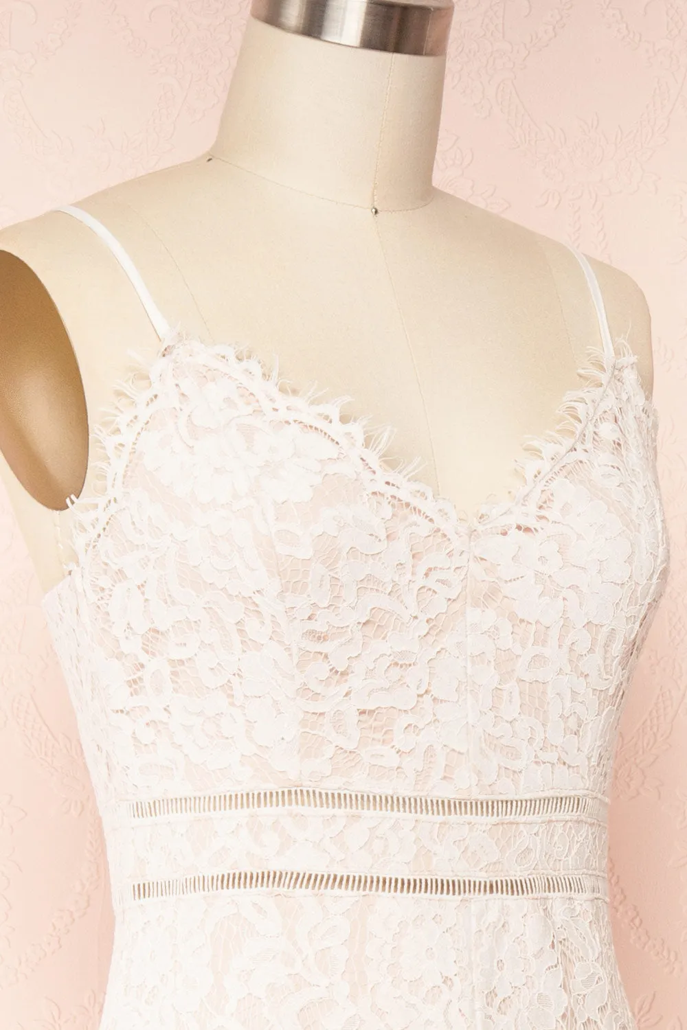 Anne-Marie | White & Beige Wide-Leg Lace Jumpsuit sold by Boutique 1861 product image thumbnail 4