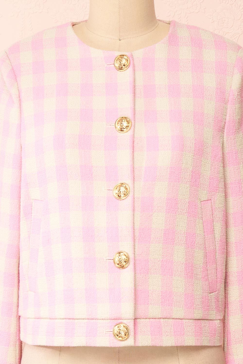 Lybugg | Pink Tweed Blazer w/ Round Collar sold by Boutique 1861 product image thumbnail 2