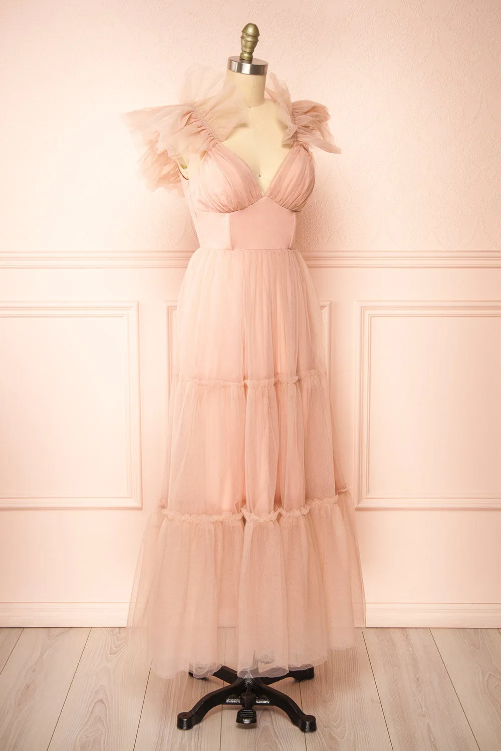 Eunby | Maxi Pink Tulle Dress w/ Open Back sold by Boutique 1861 product image thumbnail 4