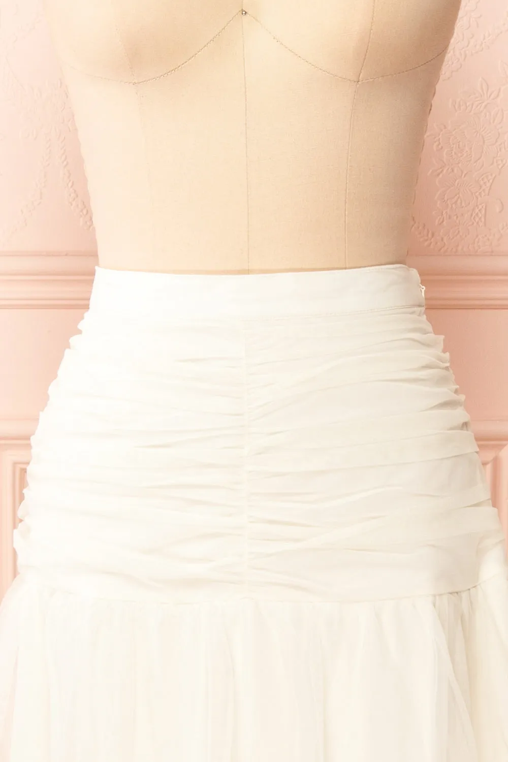 Coralie | Ivory High-Waisted Tiered Tulle Skirt sold by Boutique 1861 product image thumbnail 2