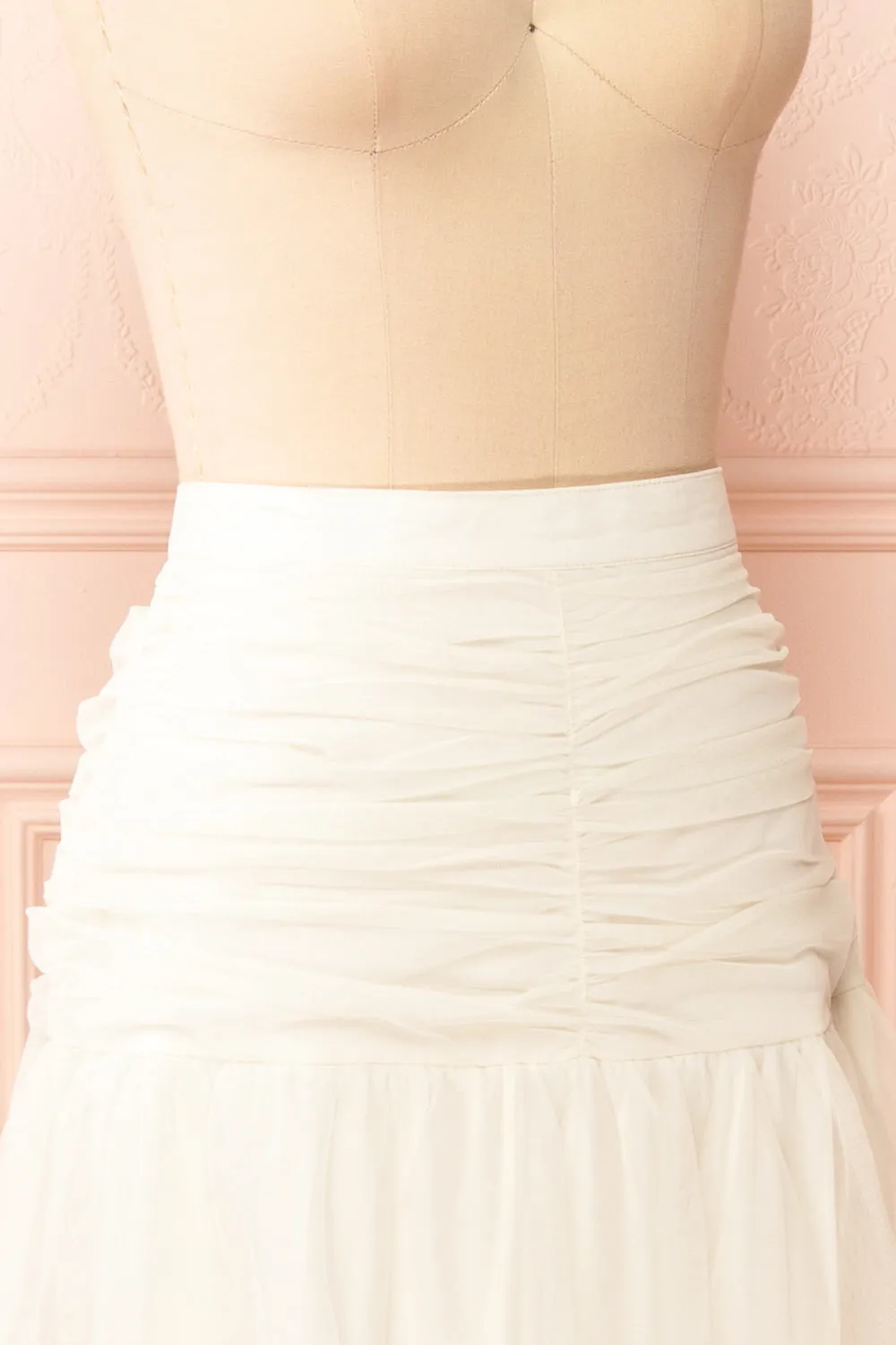 Coralie | Ivory High-Waisted Tiered Tulle Skirt sold by Boutique 1861 product image thumbnail 4