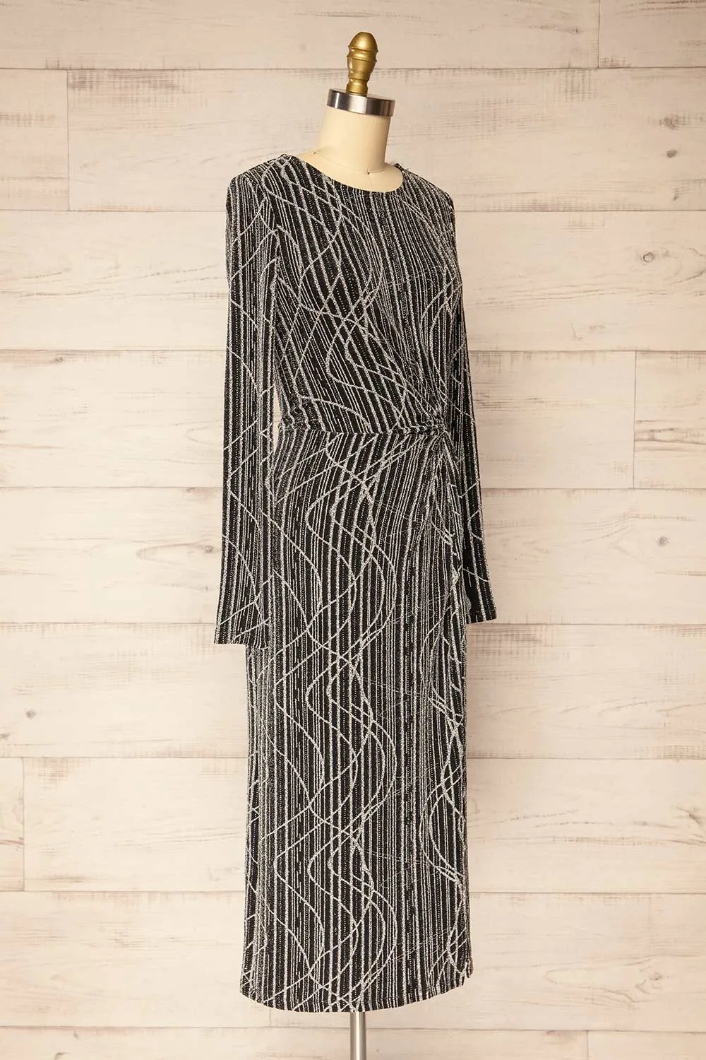 Domingo Silver | Knotted Midi Dress w/ Sparkly Pattern sold by Boutique 1861 product image thumbnail 3