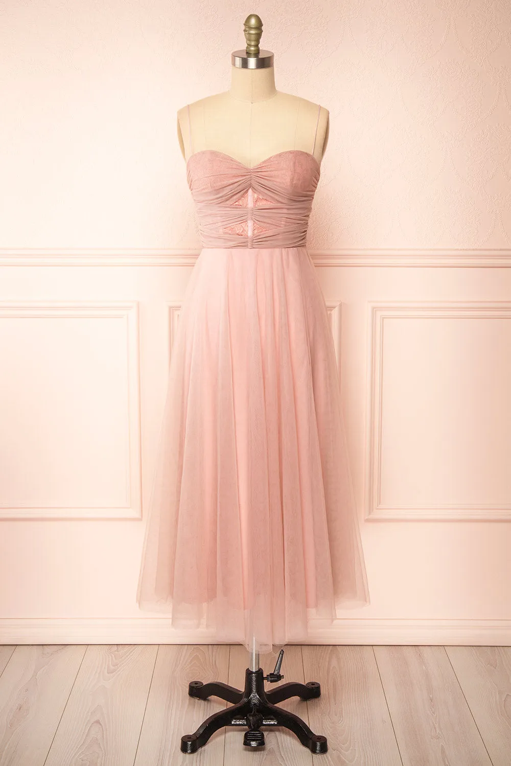Cyrilla | Midi Pink Tulle Dress sold by Boutique 1861