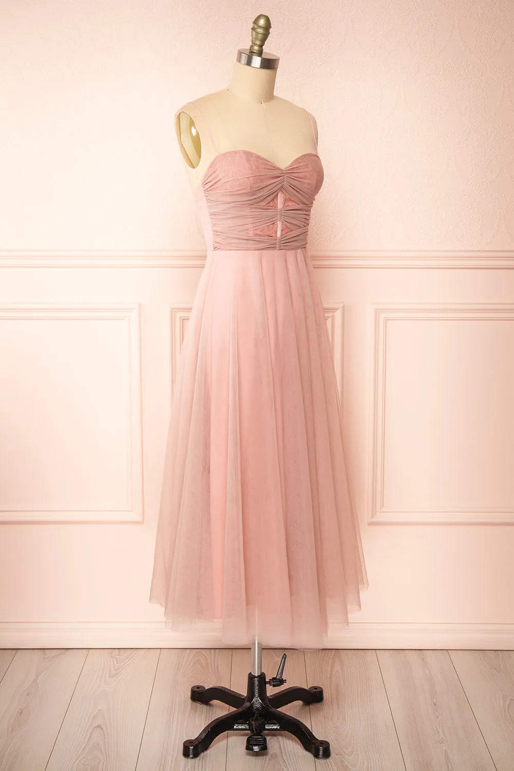 Cyrilla | Midi Pink Tulle Dress sold by Boutique 1861 product image thumbnail 4