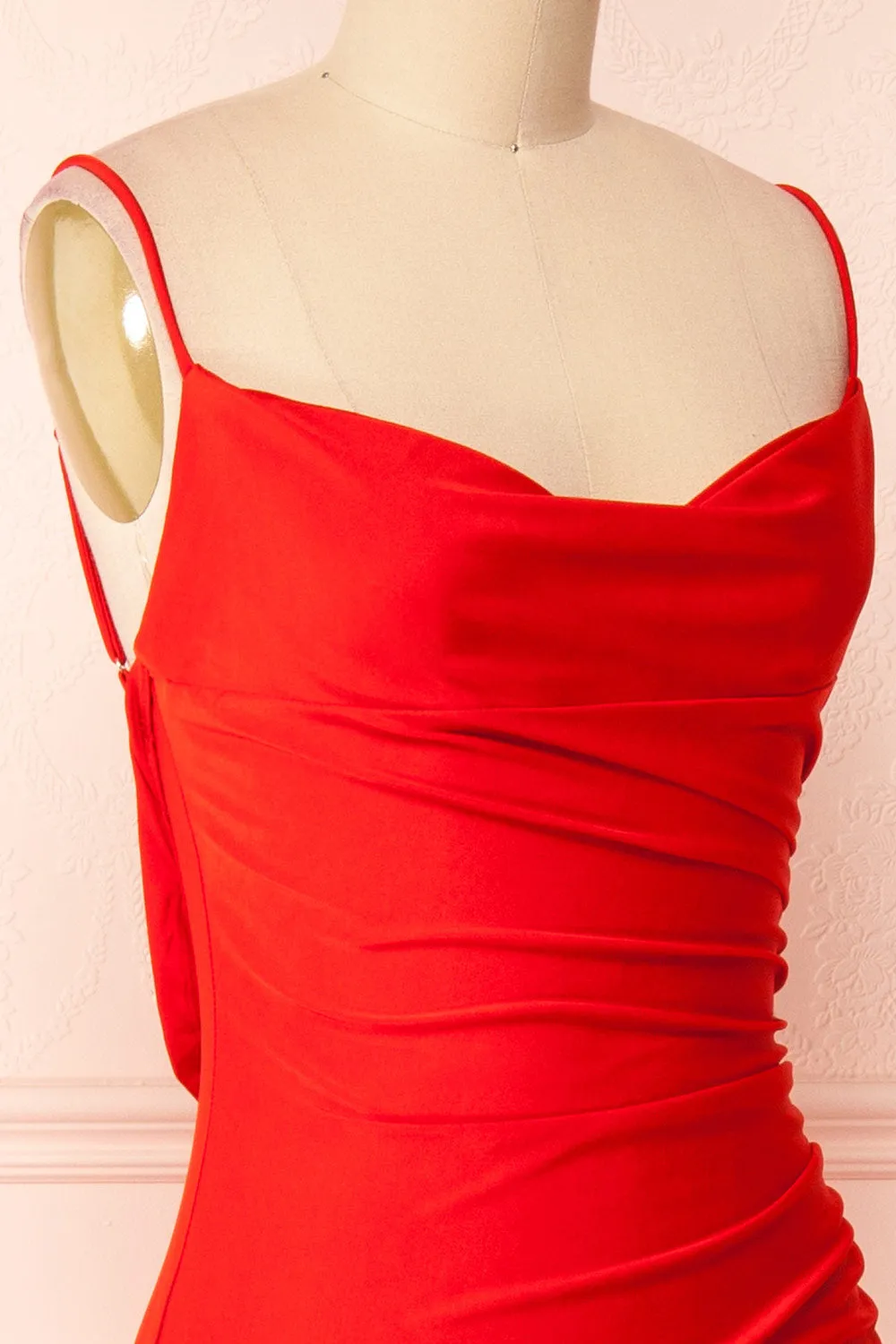 Kristen Red | Fitted Maxi Dress w/ Cowl Neck sold by Boutique 1861 product image thumbnail 5