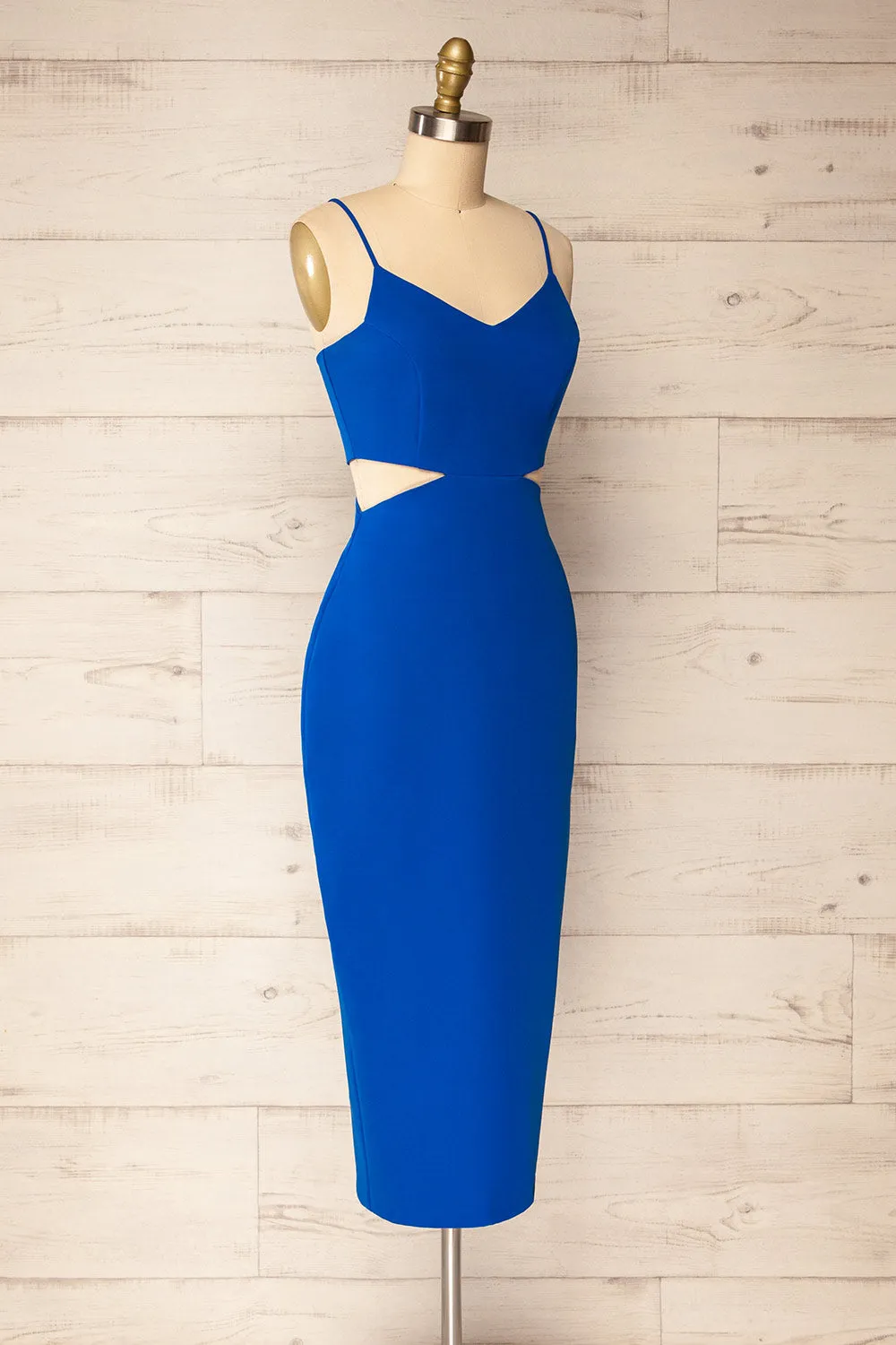 Komia Royal Blue | Fitted Midi Dress w/ Cut-Outs sold by Boutique 1861 product image thumbnail 3