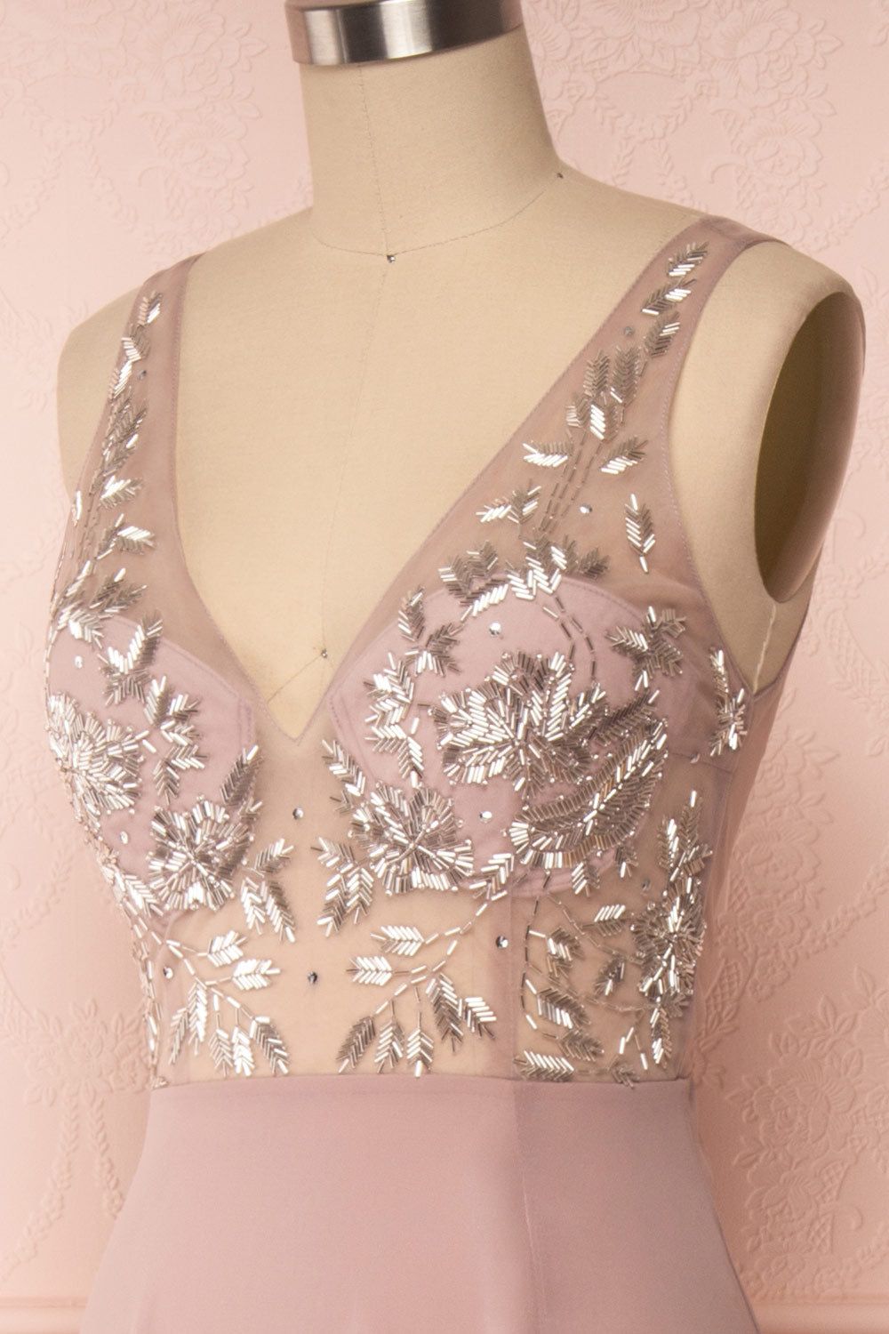 Esther Taupe | Maxi Prom Dress with Slit sold by Boutique 1861 product image thumbnail 5