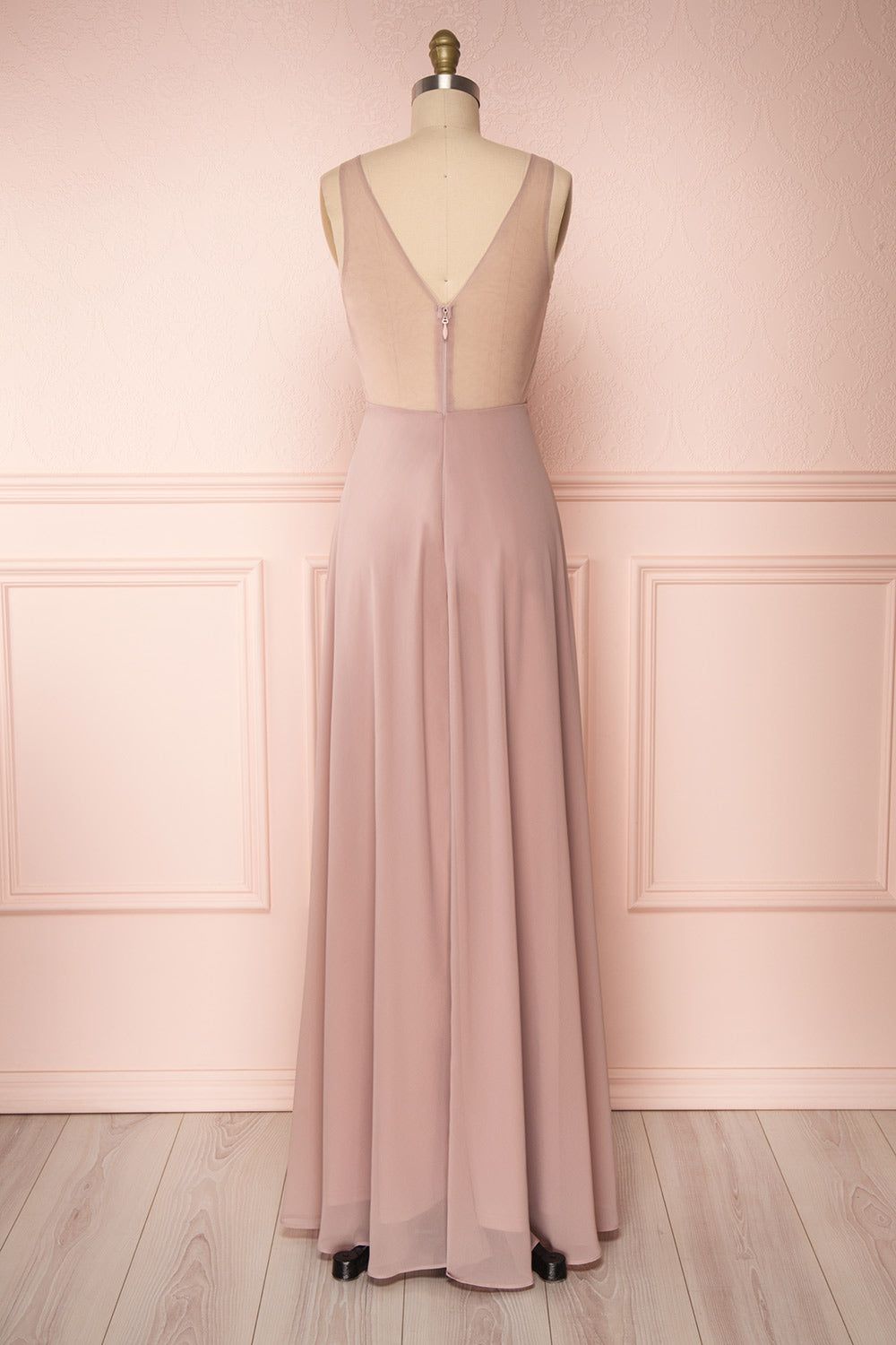 Esther Taupe | Maxi Prom Dress with Slit sold by Boutique 1861 product image thumbnail 6