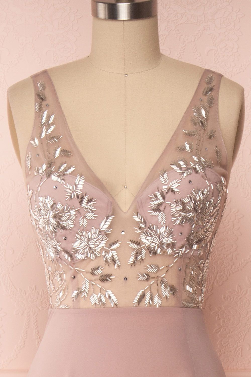 Esther Taupe | Maxi Prom Dress with Slit sold by Boutique 1861 product image thumbnail 3