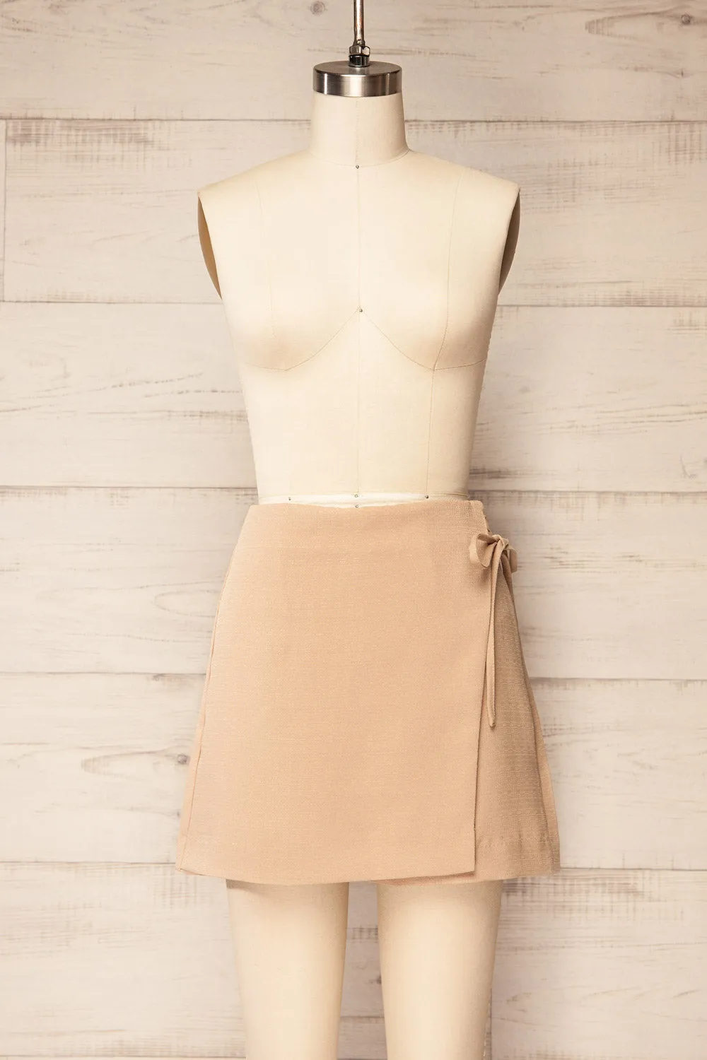 Akron | Beige Skort w/ Bow Detail sold by Boutique 1861