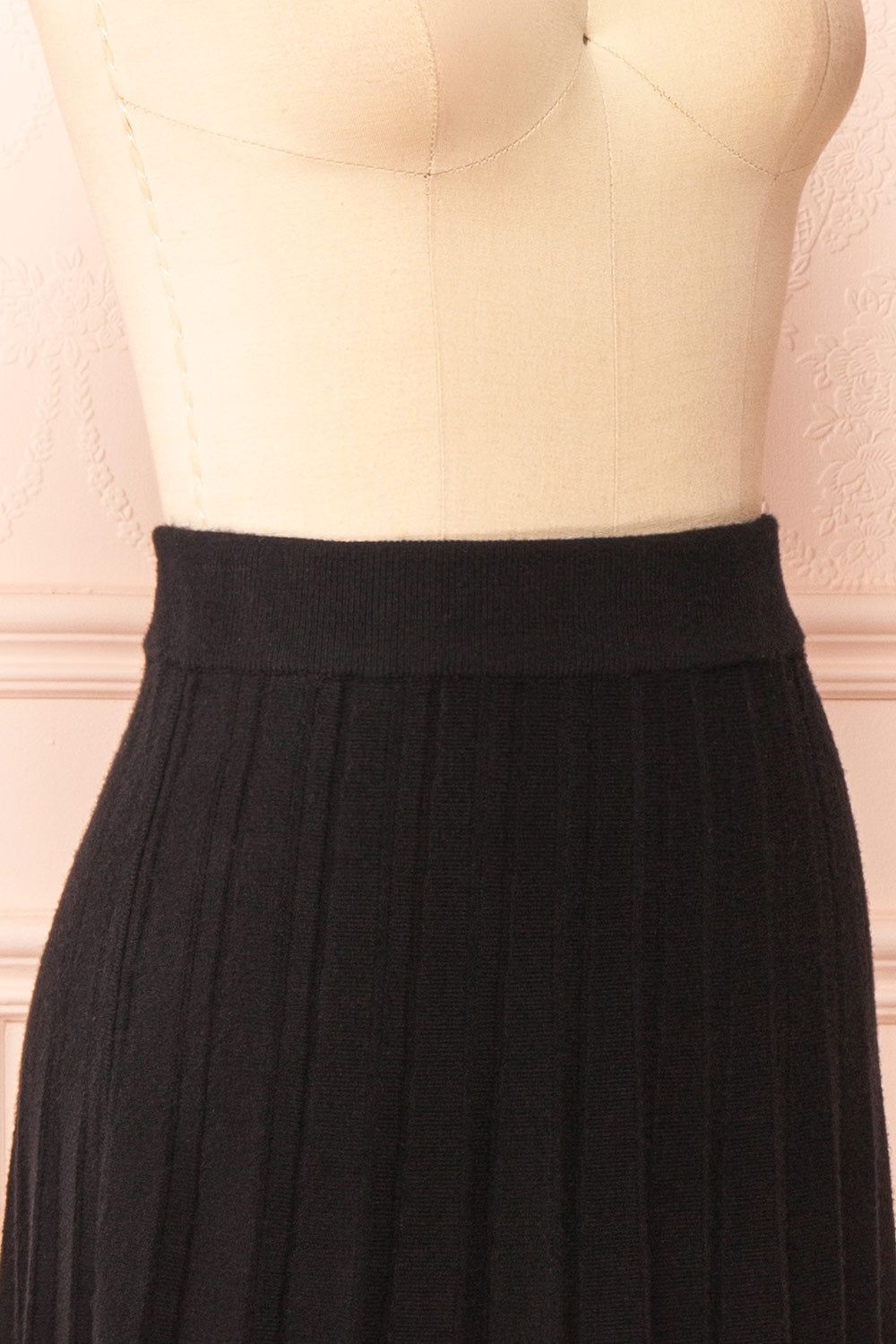 Neve Black | Midi Knit Pleated Skirt sold by Boutique 1861 product image thumbnail 5