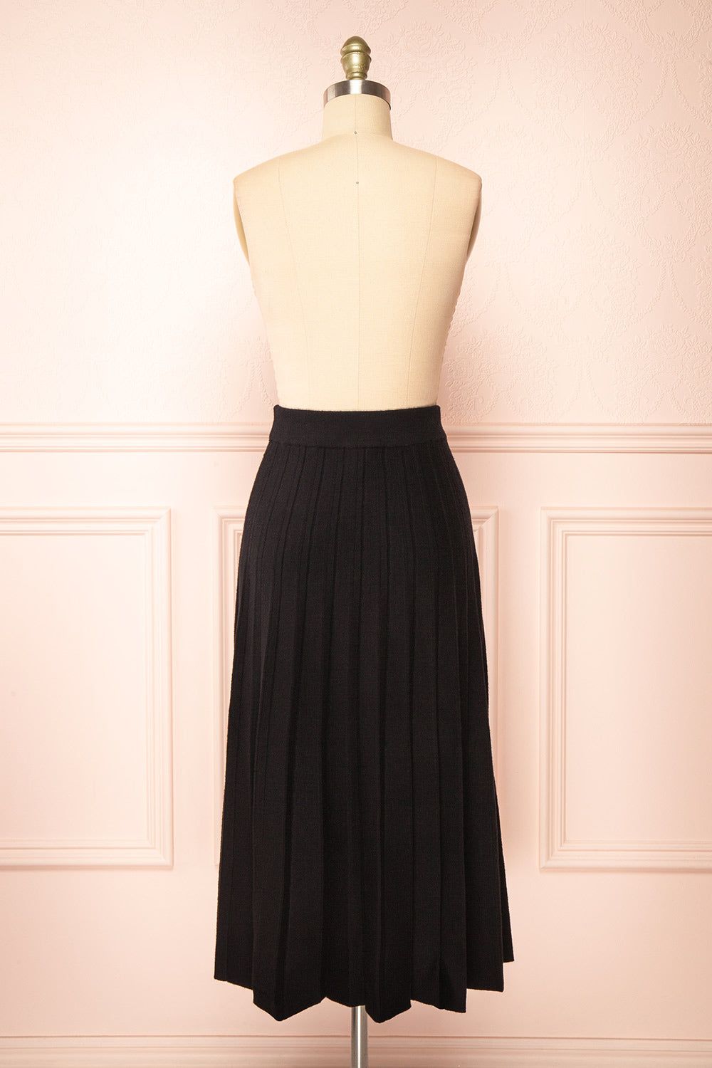 Neve Black | Midi Knit Pleated Skirt sold by Boutique 1861 product image thumbnail 6