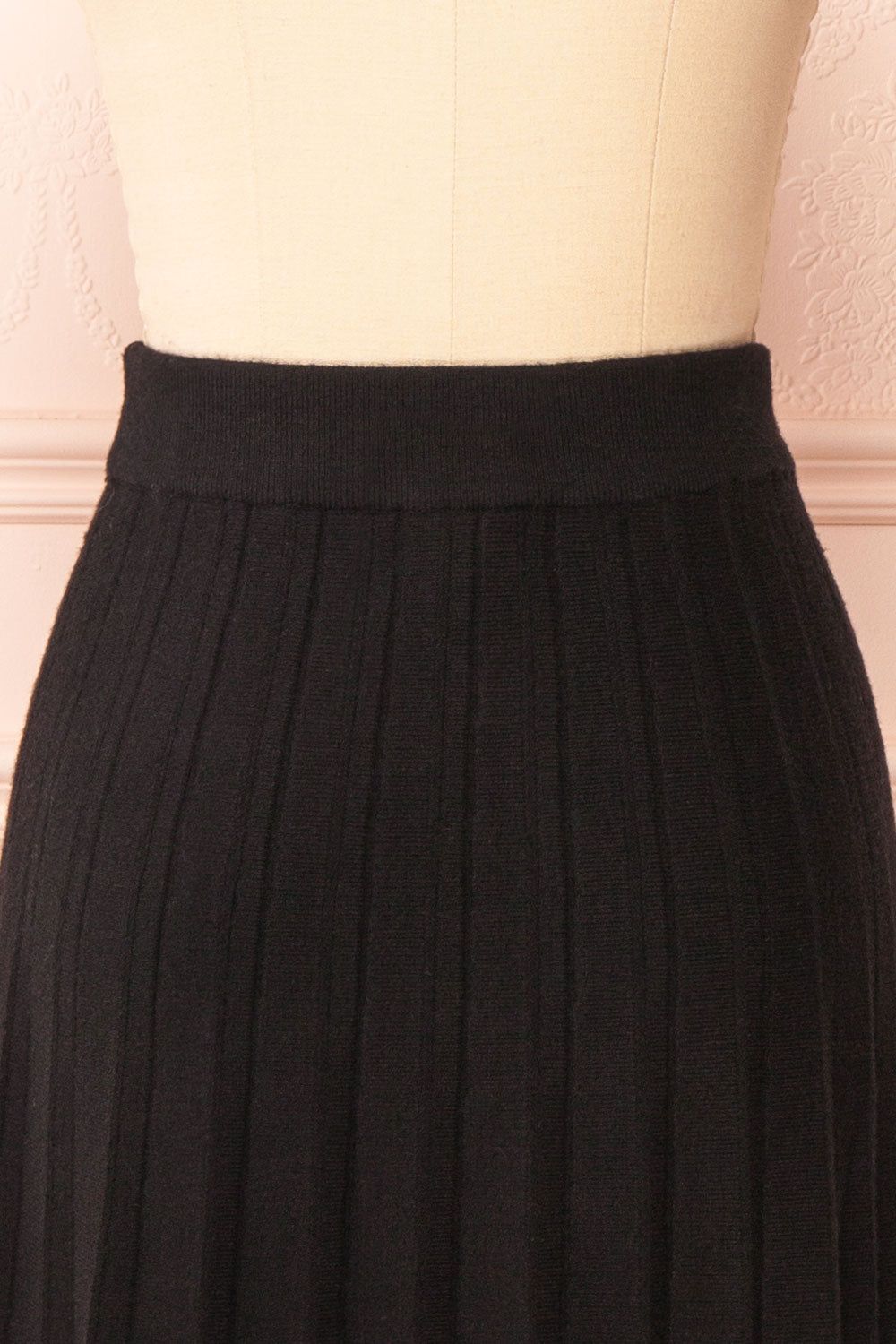 Neve Black | Midi Knit Pleated Skirt sold by Boutique 1861 product image thumbnail 7