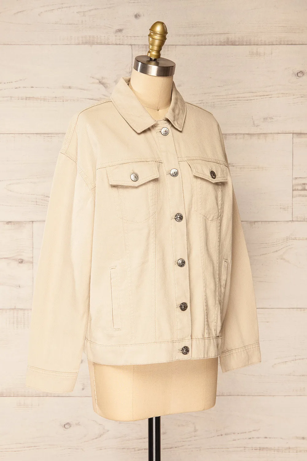 Cleveland Beige | Oversized Denim Jacket sold by Boutique 1861 product image thumbnail 5