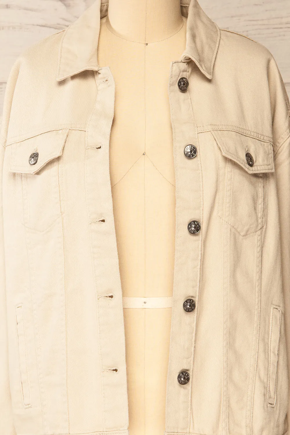 Cleveland Beige | Oversized Denim Jacket sold by Boutique 1861 product image thumbnail 2
