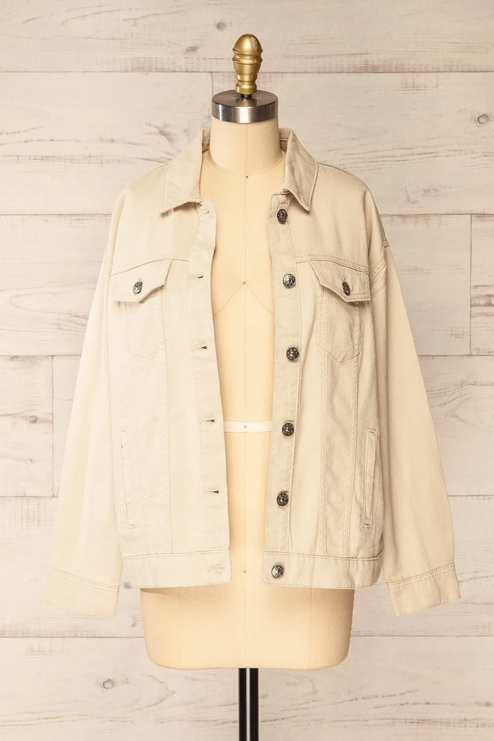 Cleveland Beige | Oversized Denim Jacket sold by Boutique 1861 product image thumbnail 3