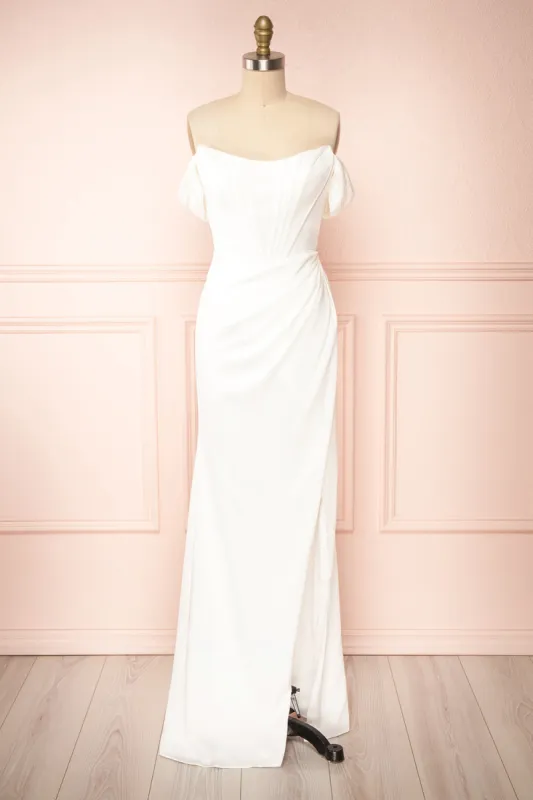 Namie Ivory | Corset Maxi Dress with Removable Straps sold by Boutique 1861