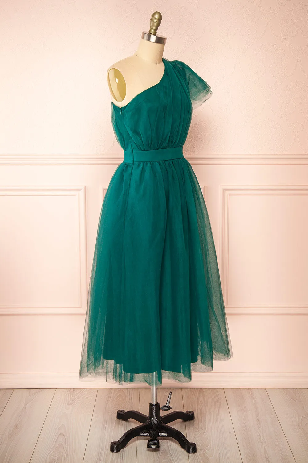 Leillia | Green Tulle Midi Dress sold by Boutique 1861 product image thumbnail 4
