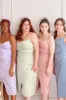 Chloe Blue Grey | Cowl Neck Satin Midi Slip Dress sold by Boutique 1861