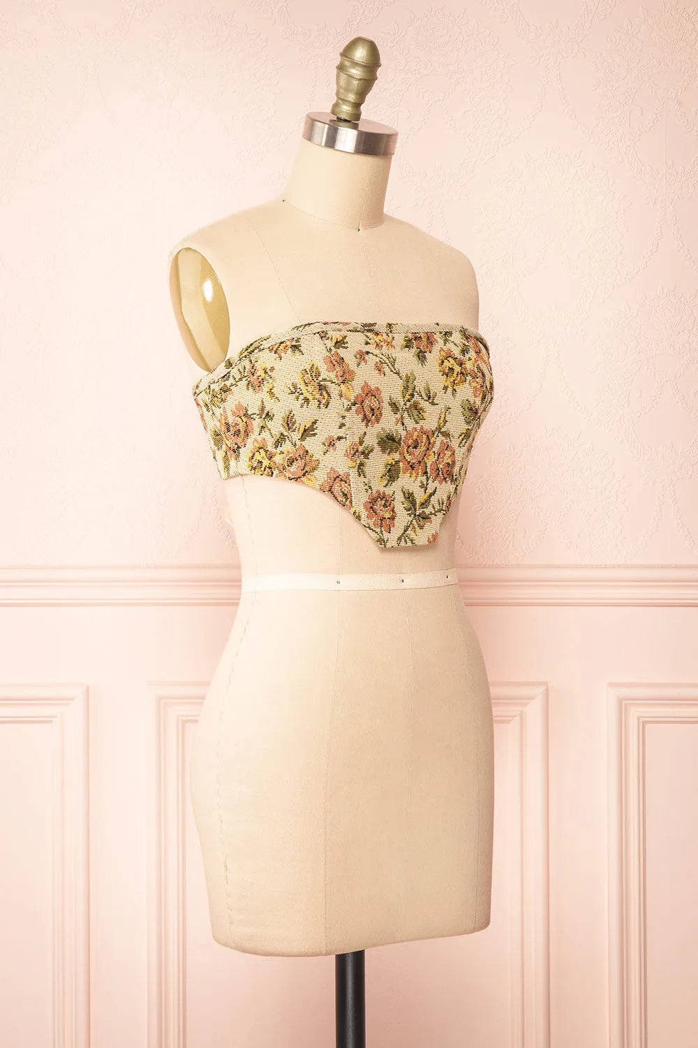 Sariel | Jacquard Cropped Corset Top sold by Boutique 1861 product image thumbnail 4