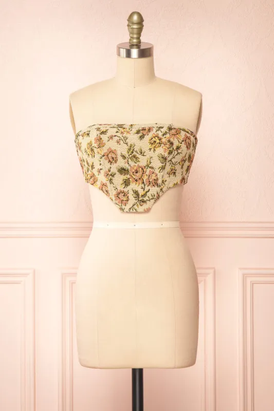 Sariel | Jacquard Cropped Corset Top sold by Boutique 1861