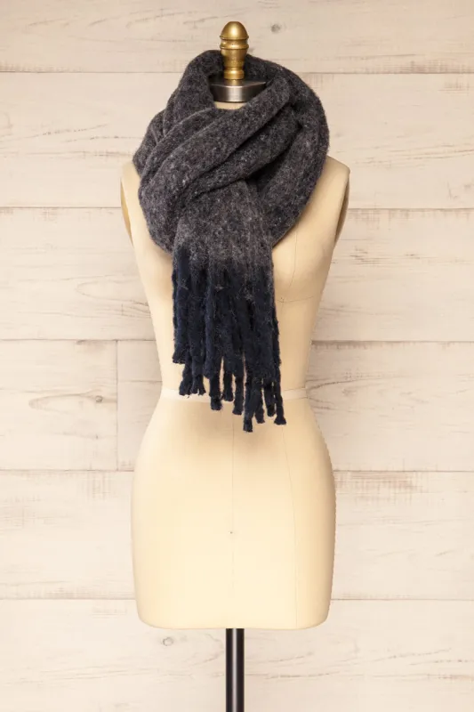 Telford Grey | Fuzzy Knit Scarf sold by Boutique 1861